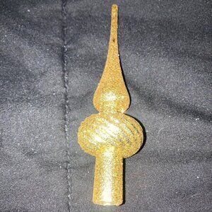 Vintage Gold Glitter Christmas Tree Topper